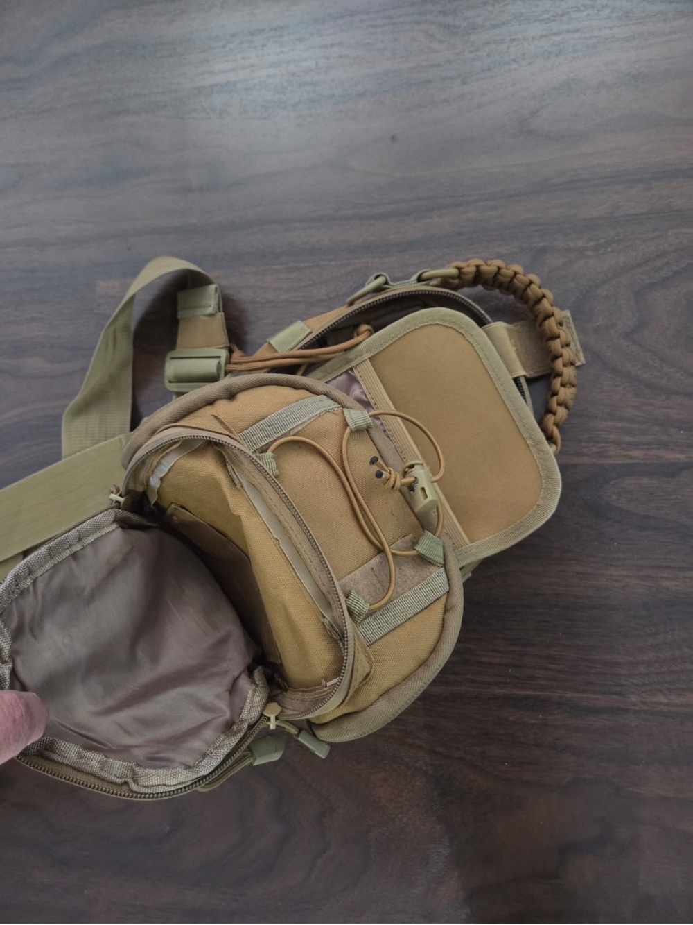 Tactical Compact Crossbody Sling Bag - Tan